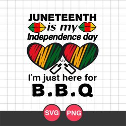 Juneteenth Is My Independence Day I'm Just Here For BBQ Svg, Juneteenth Svg, Black History Svg, Png Digital File