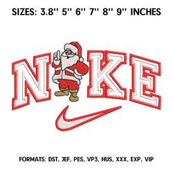 Nike Santa Claus Embroidery Design File, New Year Embroidery Design, Machine embroidery, Merry Christmas Design Pes