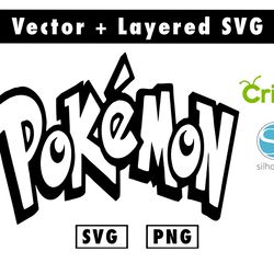 pokemon logo svg and png files for cricut machine , anime svg , manga svg , goku svg