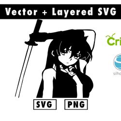 akame ga kill svg and png files for cricut machine , anime svg , manga svg , goku svg