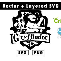 gryffindor svg and png files for cricut machine , anime svg , manga svg , goku svg