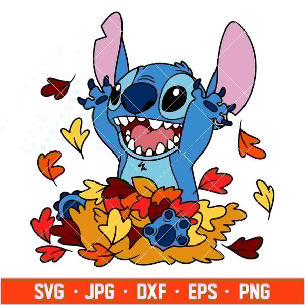 Stitch Autumn Leaves Svg, Lilo & Stitch Svg, Disney Svg, Cri - Inspire ...