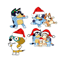 santa claus bluey christmas seamless logo bundle svg