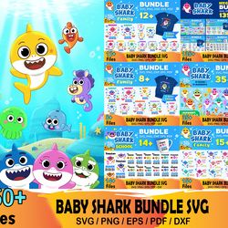 350 baby shark bundle svg, cartoon svg, baby shark svg, kids svg, cartoon svg, baby shark svg, kids svg