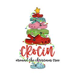 crocin around the christmas tree png, christmas png, christmas tree png, xmas png, crocs png, silhouette svg fies