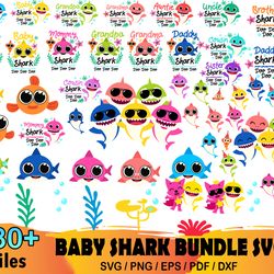 380 baby shark bundle svg, cartoon svg, baby shark svg, cartoon svg, baby shark svg, baby shark themed, baby shark party