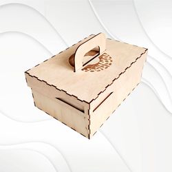 Gift box donuts and cookies, svg dxf design for laser cutting. Svg pattern laser cut. Vector template, laser plan.