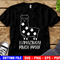 girl st patricks svg, llama st patricks day svg, llamazingly pinch proof svg, lucky clover, baby girl svg file