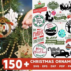 150 christmas ornament svg, christmas svg, ornament bundle svg