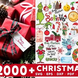 2000 mega christmas bundle svg, christmas svg, mega bundle svg