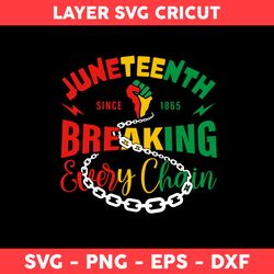 Juneteenth Breaking Every Chain Since 1865 Svg, Black History Svg, Black Power Svg - Digital File