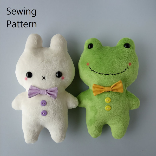 easy-to-sew-bunny-and-frog-plush-toys-handmade