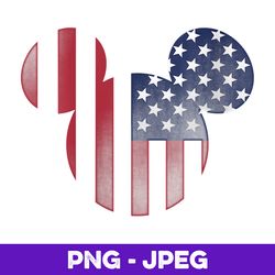 womens disney mickey mouse americana ears shape v3 , png design, png instant download