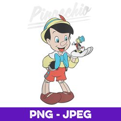 womens disney pinocchio and jiminy cricket v3 , png design, png instant download