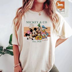 vintage mickey & co 1928 comfort colors shirt, mickey and friends shirt, disneyland shirt, disneyworld shirt