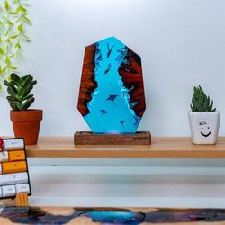 polygon deep ray sea, night light, epoxy lamp, resin lamp, resin night light,epoxy resin lamp,table lamp,custom night li