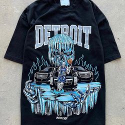 warren lotas x detroit " motorcade " t-shirt | nba shirt, detroit pistons shirt, nba vintage - unisex