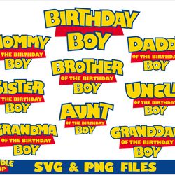 toy story birthday boy family svg bundle | toy story png, toy story t shirt svg, toy story svg, birthday boy svg cricut