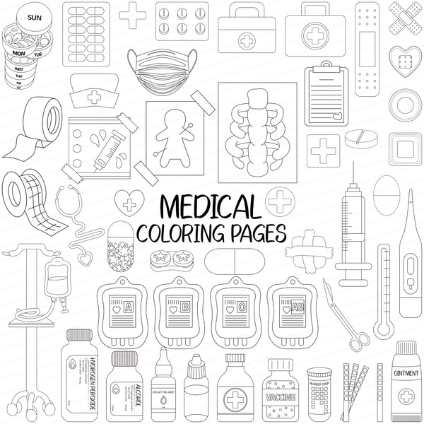 Health@work Sheets Coloring Pages Medical Coloring Pages | Healthcare PNG | Inspire Uplift