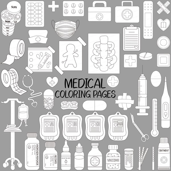 Medical Coloring Pages | Healthcare PNG | Inspire Uplift