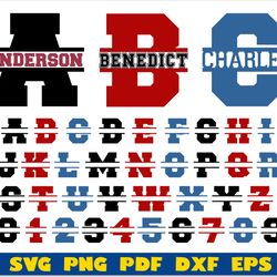 split monogram sport svg, split monogram college letters svg png, split monogram font svg cricut, college font png svg