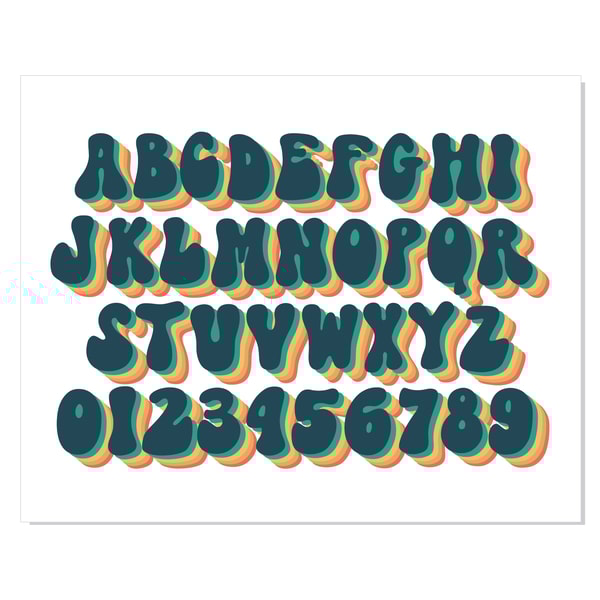 Retro Fonts Alphabet