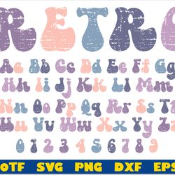 retro distressed font otf, retro font svg, hippie font svg,70s font 80s font, distressed font hippie font ttf
