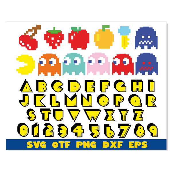 Monogram Pacman Pac-Man Bundle | Pac-Man svg, Pac Man Font svg png ttf , Pac | Inspire ...