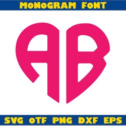 monogram heart font otf svg png dxf | heart font svg, heart font name, monogram font cricut, heart font cricut svg
