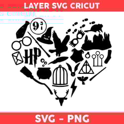 harry potter heart svg, heart svg, harry potter svg, harry potter cricut svg, png digital file - digital file