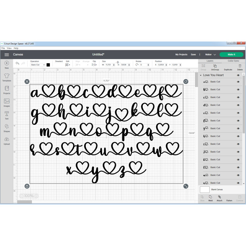 Font with Hearts font svg 555.png