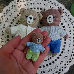 PATTERN Crochet Little Bear in crochet jacket and trousers. PDF Amigurumi Bear. Amigurumi Bear Pattern. Tutorial pdf