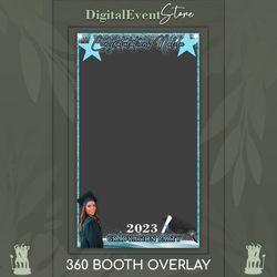 360 Overlay Photo booth Graduation Party 360 Custom Template Overlay Class of 2023 Videobooth Blue Prom Selfie Booth 360