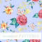 Picturesque bright seamless floral and butterfly pattern pink roses watercolor painted for wallpapers, textiles, cards, posters, prints on blue 2..jpg