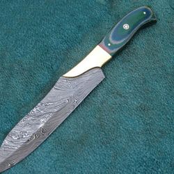 superior custom made hand made damascus steel full tang kitchen chef's knife