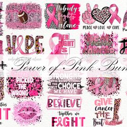 20 designs power of pink bundle svg, breast cancer svg, breast cancer vector