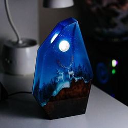 landscape light, night light, epoxy lamp, resin lamp, resin night light, epoxy lamp, lamp night, custom night ligh, lamp