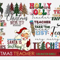 9 designs christmas teacher png bundle, teacher sublimation