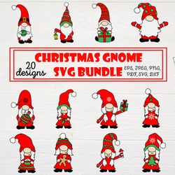 20 designs christmas gnome svg bundle, xmas svg, gnome bundle svg