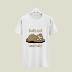 Sleepy but never lazy Sloth shirt, animal shirt, sloth birthday gift, cute shirt