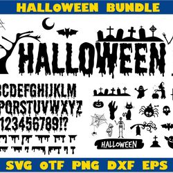 halloween bundle svg | dripping font otf, halloween font svg, dripping borders svg, halloween svg bundle, skeleton svg