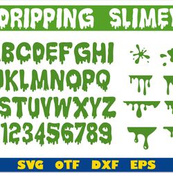 slimey svg bundle | halloween svg, dripping font svg, halloween font otf, dripping borders svg cricut dripping font