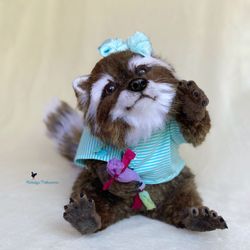 custom order realistic soft toy raccoon