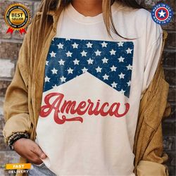 fourth of july shirt america red white and blue, america tee, usa shirt, summer bbq t-shirt, comfort colors women's 4th
