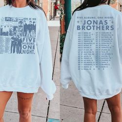 jonas brothers two sided shirt, jonas brother merch, jonas brothers fan double sided tees, joe jonas homage shirt, trend