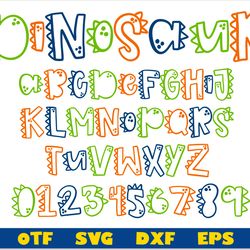 dinosaur font svg, dinosaur font otf, kids font, baby font, boy font, dinosaur birthday svg, dinosaur letters svg cricut