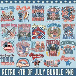 4th of july png bundle, party in the usa,american mama,retro png, american freedom png, groovy fourth of july.