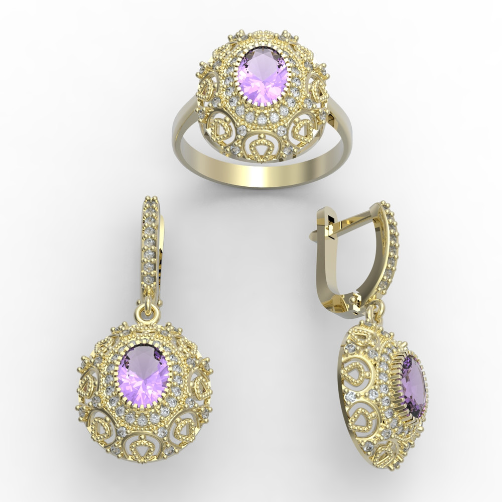 3d model of a jewelry ring and earrings with a large gemstone for printing (1).jpg