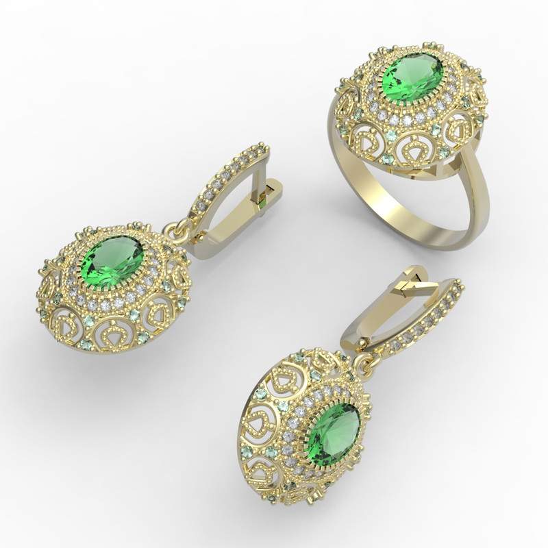 3d model of a jewelry ring and earrings with a large gemstone for printing (3).jpg