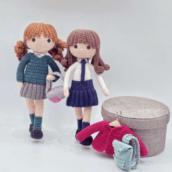 adorable schoolgirl amigurumi doll: a step-by-step crochet guide | crochet pattern pdf